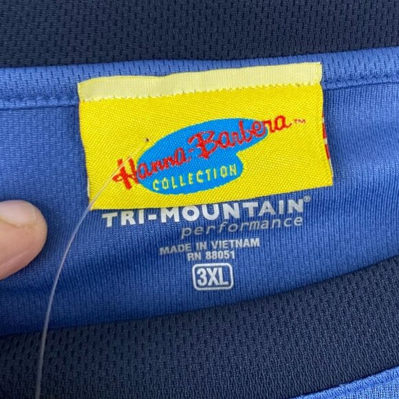 NWT Hanna-Barbera Mens Activewear Top 3XL Tri-Mountain Performance Shirt Blue - Picture 3 of 14